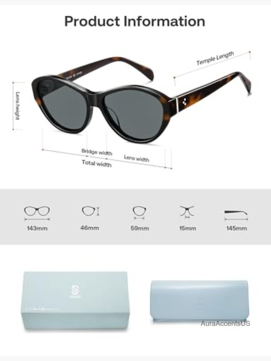 Polarized Acetate Cat Eye Oval Sunglasses - Retro Trendy main image 4